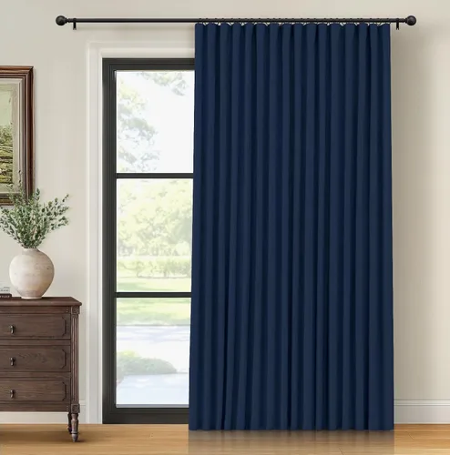 Vista 31 de INOVADAY Cortinas térmicas para puerta corredera 100% opacas para dormitorio, cortinas de puerta corrediza de vidrio extra anchas para patio, lino