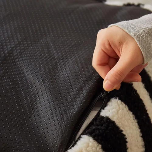 Vista 5 de EYPKPL Cómodo sofá perezoso cuadrado a rayas, suave sofá perezoso, taburete bajo, respaldo para dormitorio, hogar, puf, tatami con relleno, sofá