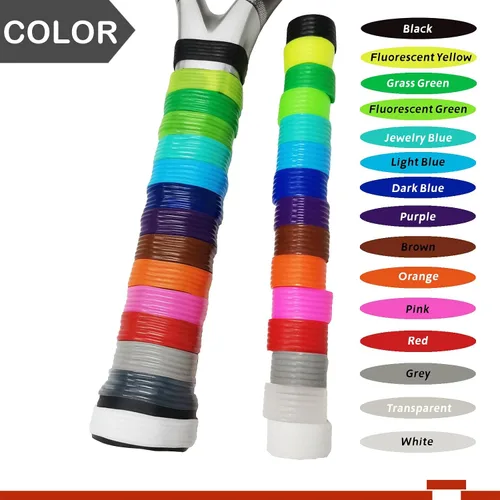 Vista 3 de 15 colores disponibles Buena elasticidad 8-45 piezas de raqueta de tenis/paletas de pickleball/squash anillo de silicona raqueta agarre bandas