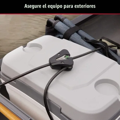 Vista 3 de Master Lock Candado para Bicicleta Python Negro con Llave, Candado de Cable de Metal Ajustable tiene un Revestimiento de Vinilo Resistente a