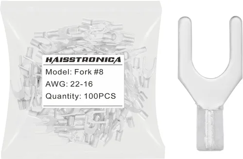 Vista 41 de haisstronica 30 terminales de horquilla de 1/4 "AWG 8 sin aislamiento
