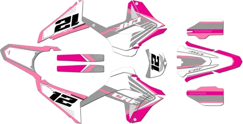 Vista 3 de Kit de gráficos Kalair GFX para Honda CRF 300L (2021+) Serie Kepler Negro 09 Mil - Adhesivos de calcomanías personalizados para moto de tierra