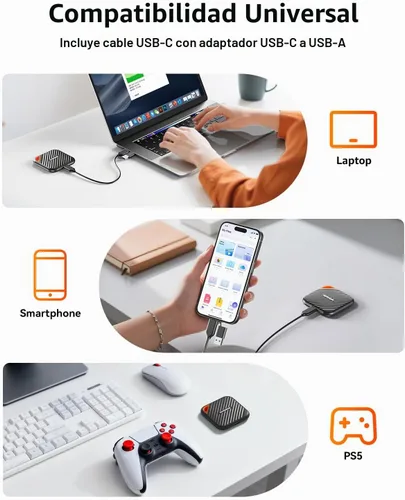 Vista 5 de SSD externa portátil de 512 GB USB-C de hasta 2000 MB/s unidad de estado sólido