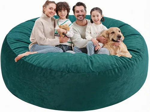 Vista 30 de Silla de Puf de 2 pies, Sillas de Puf Cómodas con Relleno de Espuma Viscoelástica, Sofá de Puf Esponjoso con Cubierta de Terciopelo Holandés, Sillas
