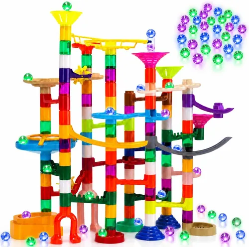Vista 9 de EagleStone 105PCS Marble Run Kit Marble Maze Construction Building Toy Set