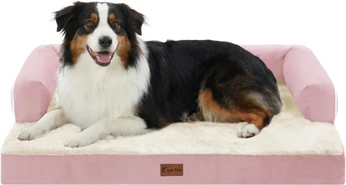 Vista 15 de Cama ortopédica para perros extragrandes, cama de espuma XL con forma de caja de huevos impermeable con lados 45x35 pulgadas, cama de sofá