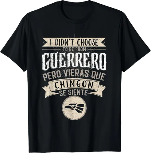 Vista 2 de I did't Choose to Be From Guerrero Pero se Siente Chingon - Camiseta, Negro, S