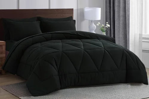 Vista 12 de Chezmoi Collection Jasper - Juego de ropa de cama individual en una bolsa, 5 piezas, acolchado geométrico, suave, lavado, de microfibra de doble