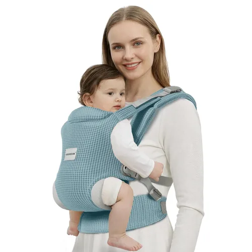 Vista 11 de MISSWISDOM Portabebés para recién nacidos a niños pequeños, fácil ajustable para niños de 7 a 30 libras, portabebés, portabebés, portabebés, tela
