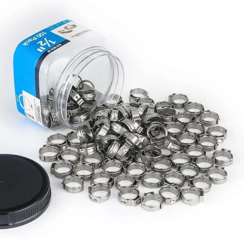 Vista 8 de EFIELD - Anillos de abrazadera Pex de acero inoxidable de 1 pulgada para tubos/tuberías Pex (paquete de 10) (CLAMP013)