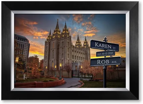 Vista 112 de IPIC - Personalized Framed Canvas with Custom Street Sign in Boston Personalized Street Signs with Names, Custom Canvas Print, Boston Sunset