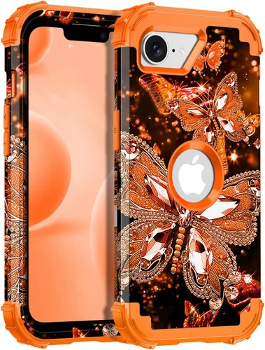 Vista 35 de Miqala Funda para iPhone 12, iPhone 12 Pro, que brilla en la oscuridad, tres capas, resistente a los golpes, protección de plástico duro + funda
