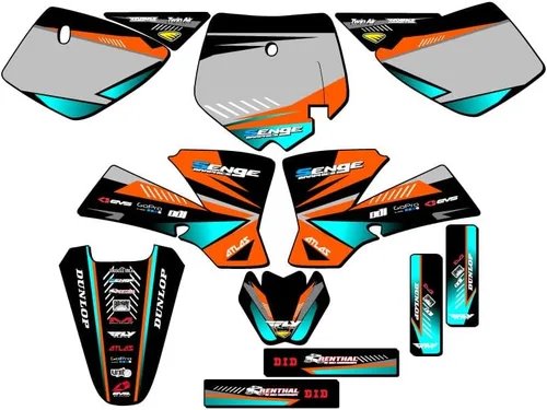 Vista 9 de Kit de base gráfica SX 50 Surge Black Senge 2002-2008 compatible con KTM