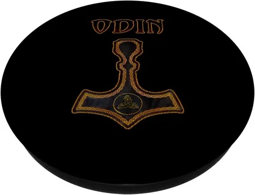 Vista 2 de Mjölnir - Diseño de martillo con letras Odin PopSockets intercambiable PopGrip