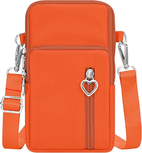 Vista 10 de YINHEXI Bolsos cruzados pequeños para mujer, a la moda, mini compartimento triple para teléfono celular, monederos cruzados Negro