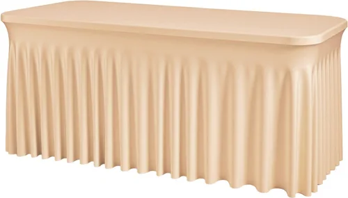 Vista 18 de Mantel rectangular de elastano negro, funda elástica ajustada para mesas rectangulares de 1,8 m, falda de mesa elástica sin arrugas para decoración