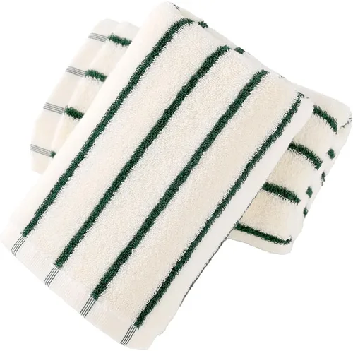 Vista 11 de YiLUOMO Juego de 2 toallas de mano con base blanca con diseño de rayas finas azules, 100% algodón, suaves, de secado rápido y absorbentes