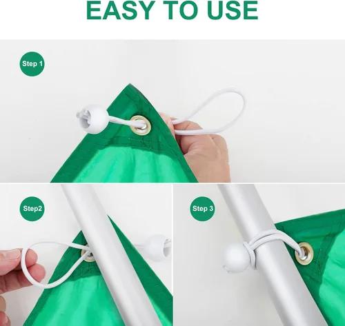 Vista 7 de 50 mini cuerdas elásticas de bolas blancas, cuerda elástica resistente de 4 pulgadas para exteriores con bolas, bolas elásticas de lona