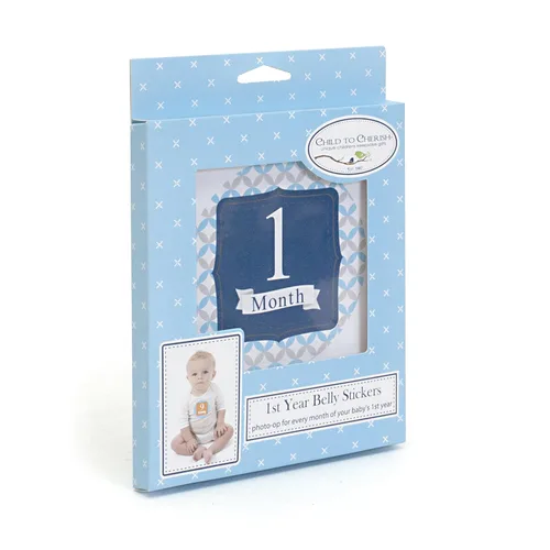 Vista 3 de New Child to Cherish Baby - Calcomanías para hitos mensuales, color azul