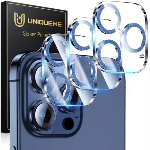 Vista 20 de UniqueMe para Paquete de 3 Protectores de Lente de Cámara para iPhone 15 Pro/iPhone 15 Pro Max, [Protección contra Caídas] [Compatible con Fundas]