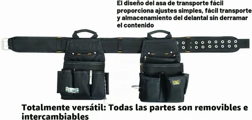 Vista 3 de CLC Custom Leathercraft 5609 - Cinturón de herramientas combinado eléctrico de 3 piezas, 20 bolsillos, negro, 29-46 pulgadas