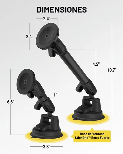 Vista 9 de Scosche Soporte magnético extra fuerte para teléfono celular, soporte para tableta/camión, semi y automóvil, soporte de succión MagSafe resistente