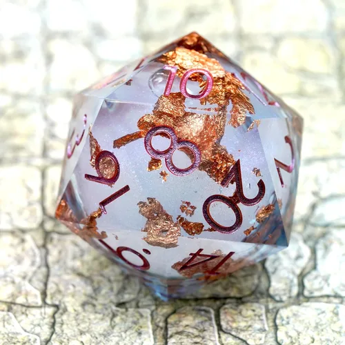 Vista 6 de Liquid Core - Dados gigantes de 1.97 pulgadas, dados de mazmorras y dragones hechos a mano con caja de regalo. RPG poliédrico D20 de 1.969 in