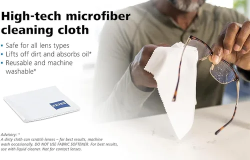 Vista 9 de ZEISS Paño de limpieza de lentes de microfibra (paquete de 2) TAMAÑO JUMBO