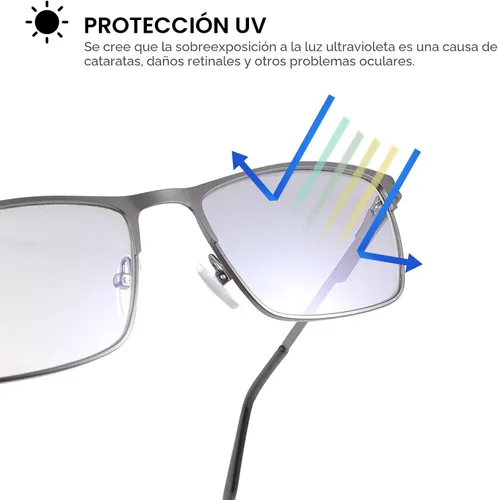 Vista 5 de YIMI Mens Blue Light Glasses Men Computer Gaming BlueLight Blocking Glasses Metal Anti Eyestrain Clear Lens Eye Protection