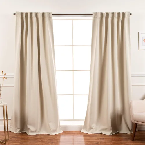 Vista 46 de Best Home Fashion Paneles de cortinas opacas de alta calidad, con aislamiento térmico sólido, cortinas opacas para tratamiento de ventanas