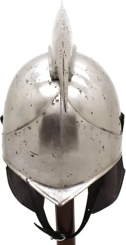 Vista 5 de Medieval Warrior Casco espartano griego de acero 18G con forro de cuero