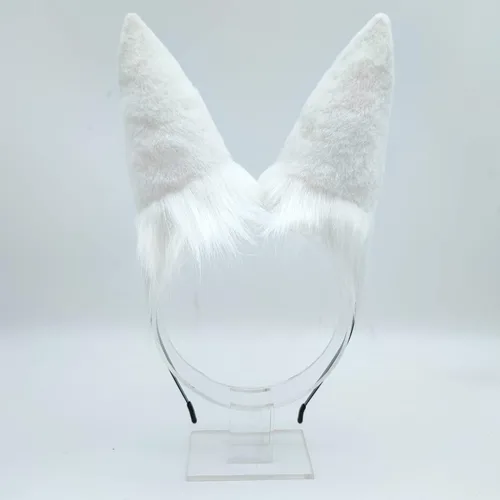 Vista 6 de Faylay Diadema artificial de conejo de peluche con diadema de conejo