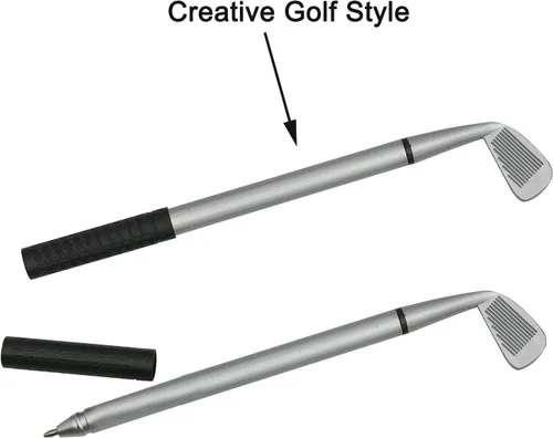 Vista 4 de Maydahui 12 bolígrafos de golf, divertidos deportes, golf, club, accesorios, tinta de gel negra, para estudiantes, compañeros de trabajo, jefe
