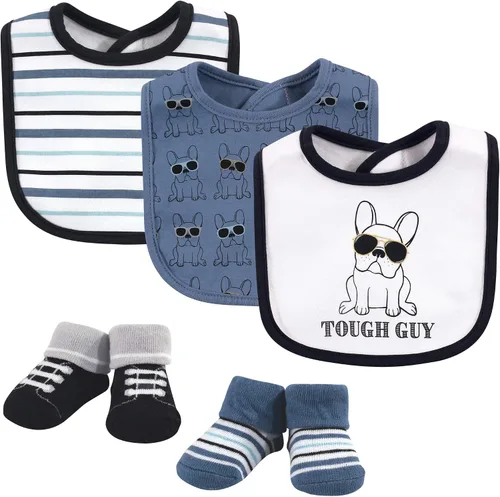 Vista 128 de Hudson Baby Conjunto de babero y calcetines unisex de algodón para bebé