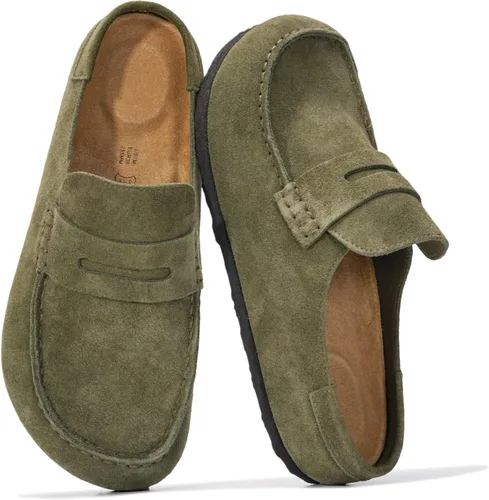 Vista 8 de Project Cloud – Zuecos estilo mocasín para mujer de cuero 100% auténtico, con espuma viscoelástica, resistentes al agua, tipo slip-on
