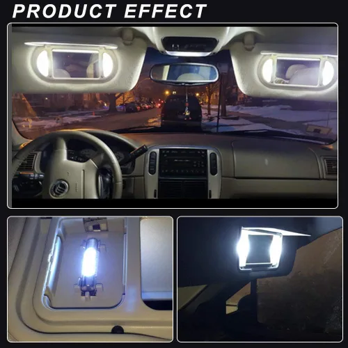 Vista 6 de YM E-Bright Festoon LED blanco de 1.142 in para luces de espejo de visera de coche, 6641 6612F 7065 LED Festoon Bulb 12V Dome Light, 4014-9SMD