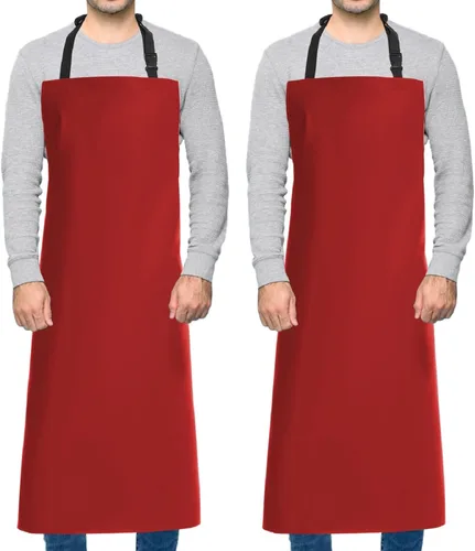 Vista 8 de 2 Pack Waterproof Dishwasher Rubber Adjustable Apron for Unisex 39" Lightweight Aprons for Dishwashing, Vinyl Work Plastic Apron for Restaurant