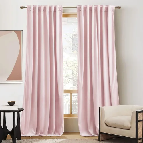 Vista 13 de RYB HOME Cortinas 100% opacas de terciopelo blanco para dormitorio, pestaña trasera y bolsillo para barra, aislamiento térmico, cortinas