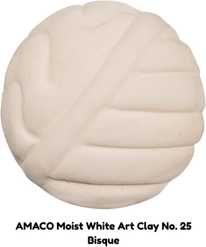 Vista 4 de Amaco 45015Y arcilla de modelado húmeda para cerámica, fuego bajo, multiuso, #25 color blanco