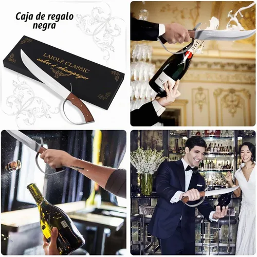 Vista 3 de Resafy Sable de champán con caja de regalo - Abridor de espadas de cuchillo de champán