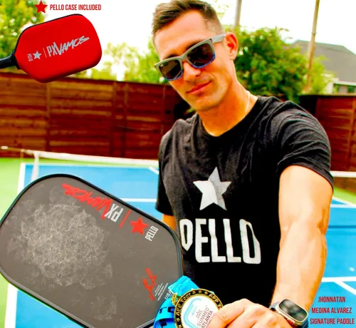 Vista 5 de PELLO PXVamos - Paleta de pickleball de fibra de carbono cruda Aprobado por USAPA Toray 700 fibra de carbono Núcleo de panal de polipropileno