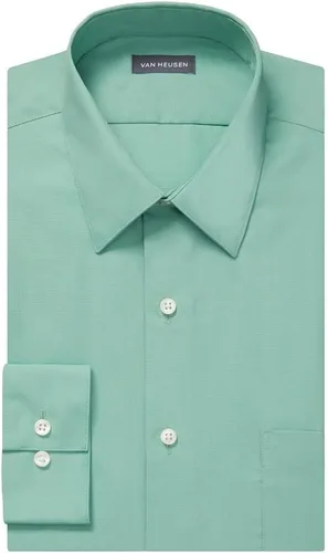 Vista 2 de Van Heusen - Camisa de vestir de tela de popelina para hombre, unicolor, corte ajustado