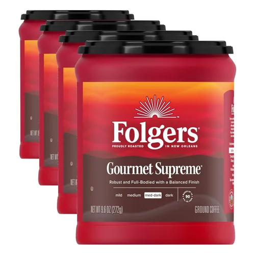Vista 13 de Café molido Folgers Coffeehouse Blend, tostado medio-oscuro, 9.6 onzas