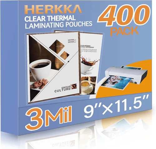 Vista 8 de HERKKA Paquete de 200 hojas de laminación, capacidad para hojas de 8.5 x 11 pulgadas, bolsas de laminación térmica transparentes de 3 mil, 9 x 11.5