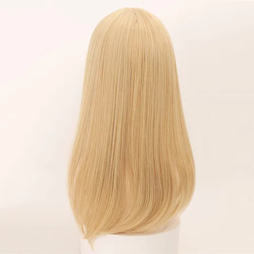 Vista 4 de 19.7 in de cabeza recta para la frente con flequillo grueso, parte media snythetic, clip en el pelo para mujeres, cubierta de pelo fino (25#)