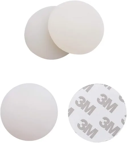 Vista 13 de MroMax Protectores de pared de 1.57 pulgadas de diámetro, autoadhesivos, para manija de puerta, tope de silicona, color marrón, 1 unidad Café