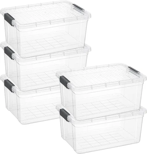 Vista 117 de Superio Mini contenedor de almacenamiento de plástico para crayón, suministros de arte y estuche de costura, organizador pequeño apilable
