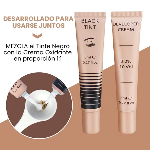 Vista 6 de Kit de color de pestañas Lomansa Instant Black 8ml, fácil de usar con resultados naturales para salón de belleza principiante