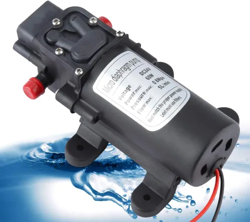 Vista 3 de Acogedor Bomba de diafragma 24V 60W, bomba de diafragma de presión de agua 5L/m, fácil de instalar, para pulverización de agua, pulverización