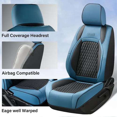 Vista 13 de Coverado Juego completo de fundas de asiento de ajuste personalizado para Chevy Silverado/GMC Sierra 2014-2018 1500, 2015-2019 2500HD 3500HD Negro